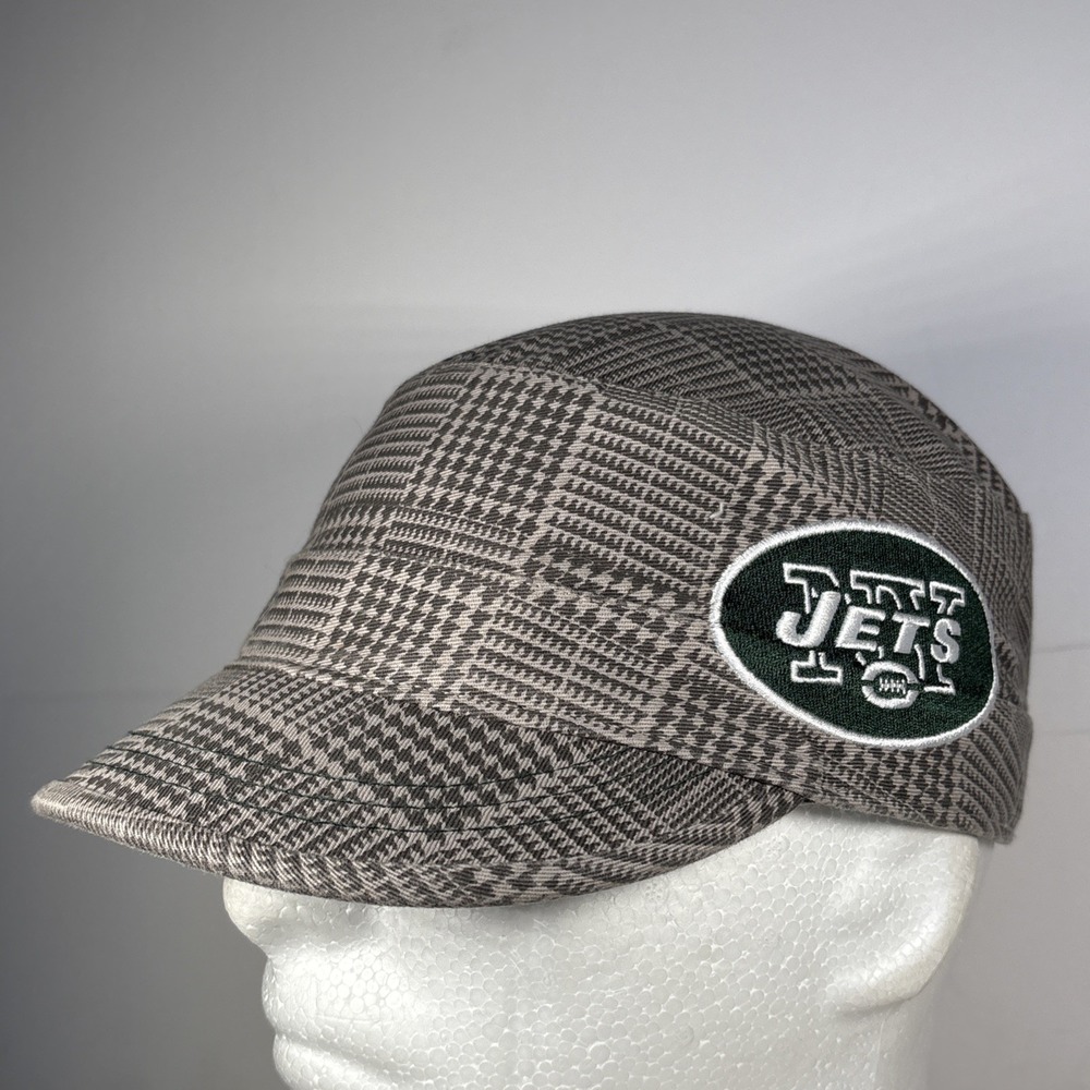 New York Jets Gray Glen‎ Plaid NFL Cadet Strap Back Hat Women's OSFM